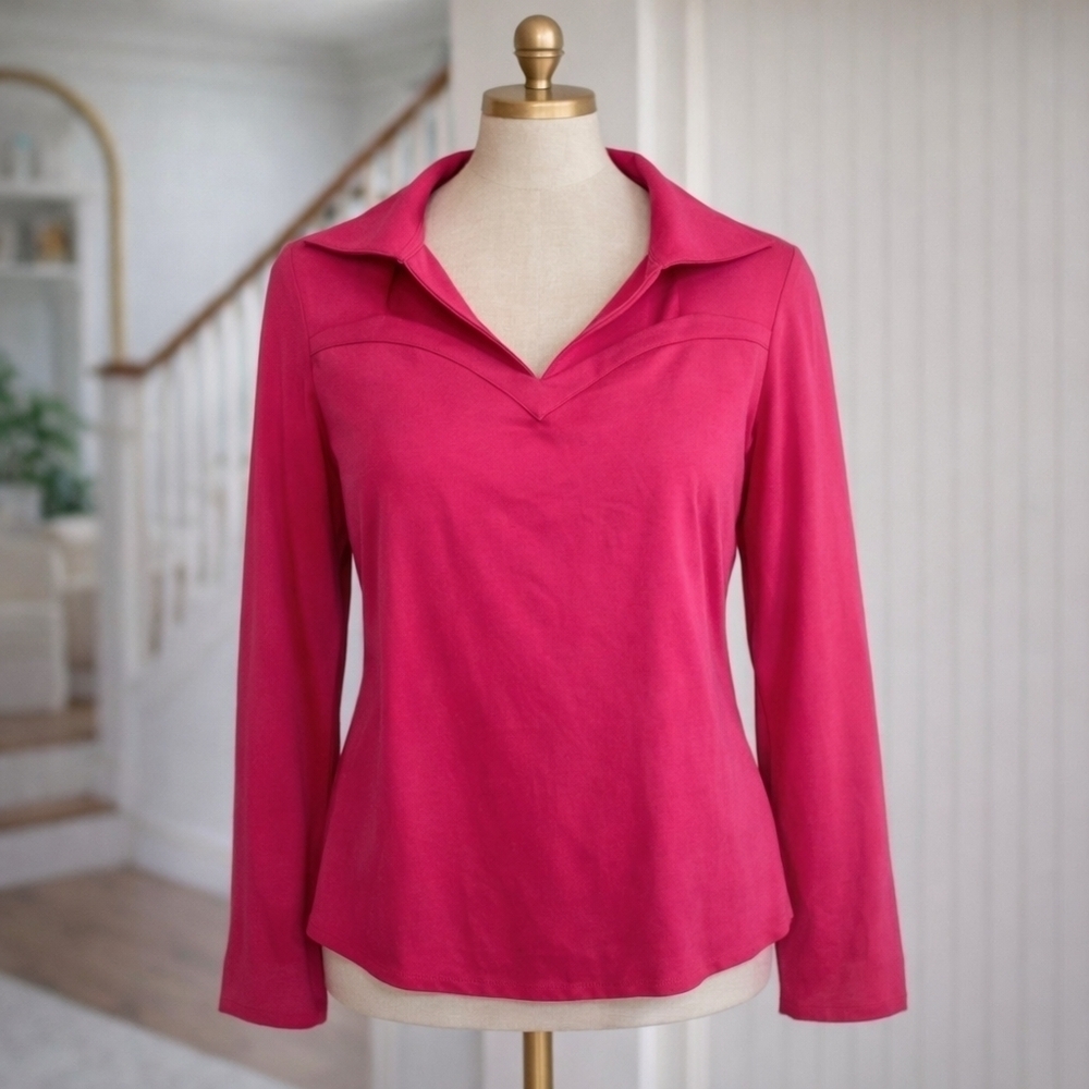 ANNE Fontaine Evelia Collared Long Sleeve Shirt Sz 10
